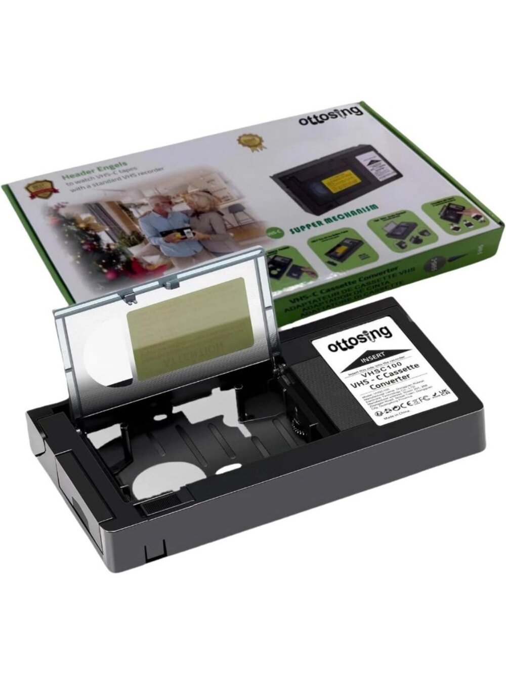 Motorized VHS-C to VHS Adapter for VCR Players - Convert Tapes Easily, 2026